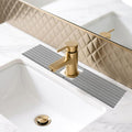 Faucet Mat for Kitchen Sink, Stone Faucet Mat for Kitchen Tray 17.71*3.94*0.35in Square Hole Prevents Moisture Buildup, Suitable for Bathroom Countertop Faucets Around Sink (dark grey Short Version)