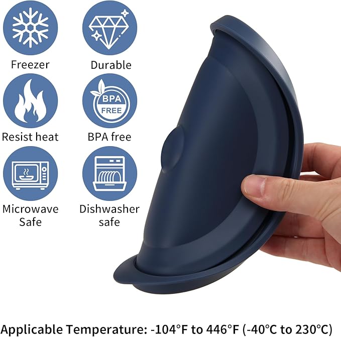 Replacement Lids for Pyrex 7202-PC 1Cup, 7200-PC 2Cup, 7201-PC 4Cup, 7402-PC 6/7Cup, 7210-PC 3Cup and 7211-PC 6Cup Rectangle, Silicone Cover for Glass Bowl 9 Pack