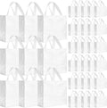 Eccliy Reusable Gift Bags Set Glossy Grocery Gift Tote Bag with Handle for Wedding, Bridal Shower, 4th of July, Summer Event(12 x 11 x 4.7 I Inch,White,80 Pcs)