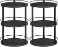 YATINEY Spice Rack, Set of 2 Lazy Susan Organizer, 3 Tier Turntable Organizer For Cabinet, Compact and Versatile, for Kitchen Countertop, Black SR23L2BB