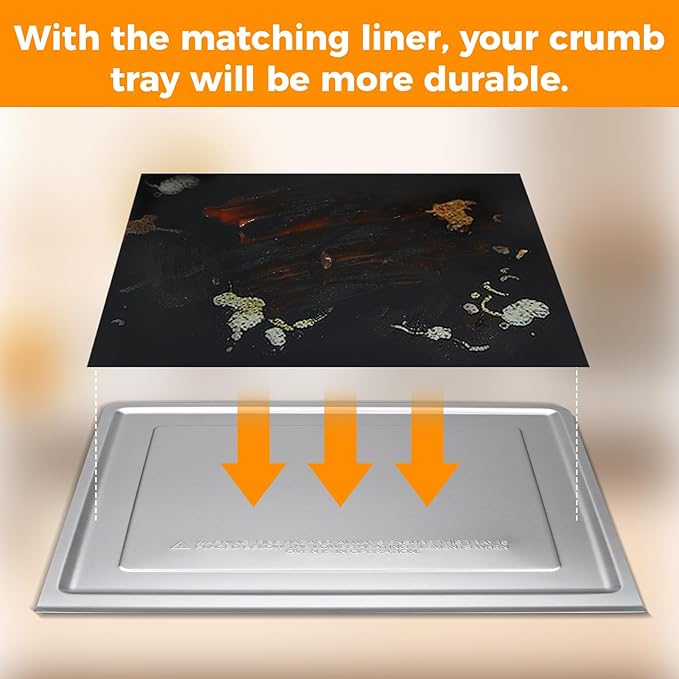 Air Fryer Accessories for Ninja DT201 DT251, 4pcs Black Liners and 1pack Replacement Crumb tray Pan for Ninja DT201