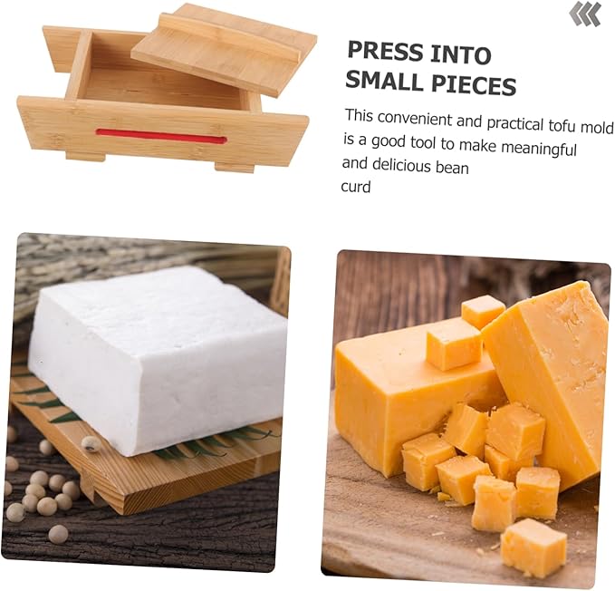 Tofu Maker Wooden Tofu Press Mold for Homemade Tofu Cheese DIY Tofu Making Tool with Smooth Surface for Firm Tofu and Silken Tofu Preparation