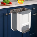 10l Wall-Mounted Kitchen Cupboard Trash Can, Collapsible Food Waste Bin for Cabinets, Ideal for Campervans, Bathrooms, and Motorhomes White