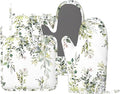 Sage Green Eucalyptus Oven Mitts and Pot Holders Set, 4pcs Silicone Watercolor Butterfly Leaves Oven Glove for Kitchen Heat Resistant Oven Mitts and Potholders Non-Slip for Cooking