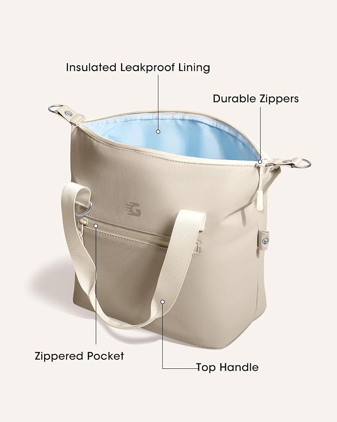 GLORIEROO Pastel Lunch Box Women | Insulated Soft Waterproof Leakproof Lunch Bag Cooler | Adjustable Strap | BPA-Free