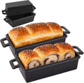 9×5 Inch Cast Iron Loaf Pans with Lids Even Heat Distribution for Baking Bread, Non-Stick Bread Pans for Homemade Sandwich and Sourdough Bread