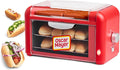 Nostalgia Oscar Mayer Extra Large 8 Hot Dog Roller & Bun Toaster Oven- Stainless Steel Grill Rollers for Cooking Veggie Sausages & Brats- Multi-Use Warming Oven with Adjustable Timer for Parties - Red