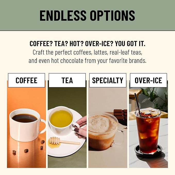 Flavia Aroma Brewer - Coffee Machine, Makes Coffee, Lattes, Tea, and other Hot or Iced Beverages with Single-Serve Freshpacks, Multiple Brew Sizes, Grey, Works ONLY with Flavia Freshpacks.