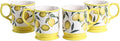 Bico Lemon Dreams Ceramic Coffee Mugs Set of 4, 20 oz Large Tea Cups with Handle, Aesthetic Latte Mugs for Cappuccino Cocoa, Lead-Free, Dishwasher and Microwave Safe, Housewarming Gift