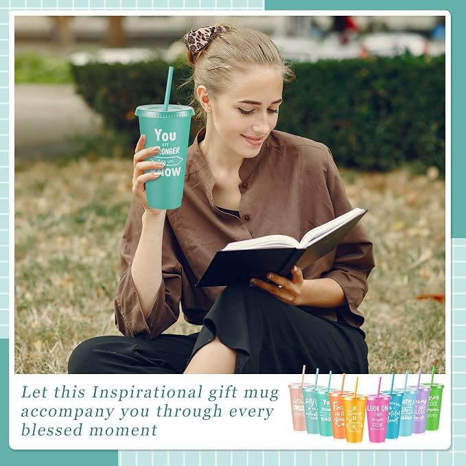 Uiifan 30 Pcs Inspirational Cups Bulk Appreciation Gifts for Employee Coworker Staff Team Thank You Gifts, Office Prizes for Adults Work Party Favors, Associates, Giveaways (Pastel Color)