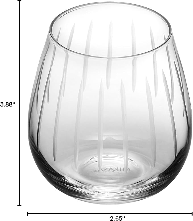Mikasa Cheers Stemless Wine Glass, 14-Ounce, Set of 4