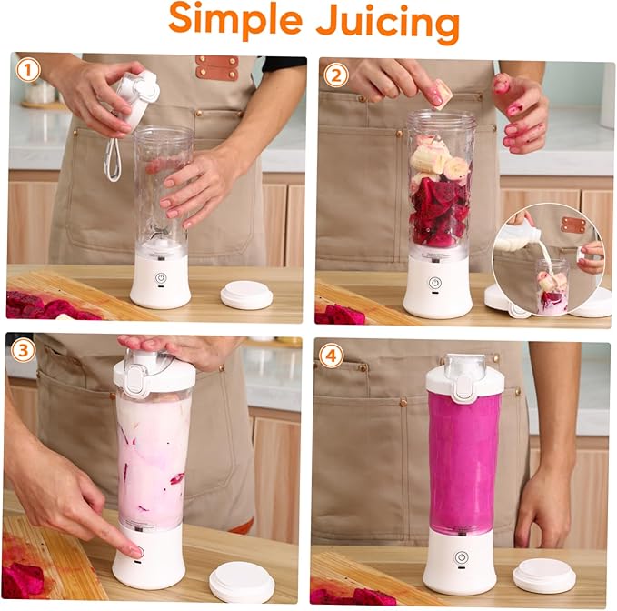 Portable Juicer Cup Mini Blender for Fresh Juice Easy Operation with Transparent Body for Travel and Home Use for Smoothies and Healthy Drinks