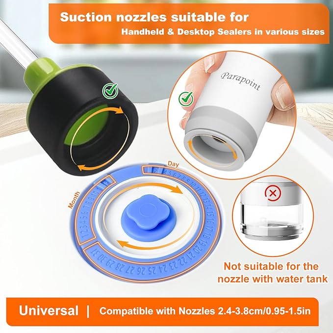 PARAPOINT Vacuum Seal Borosilicate Glass Containers for Food Storage, 3 Sizes (S M L) Compatible with Desktop and Handheld Vacuum Sealer Machines, Airtight Lid Set