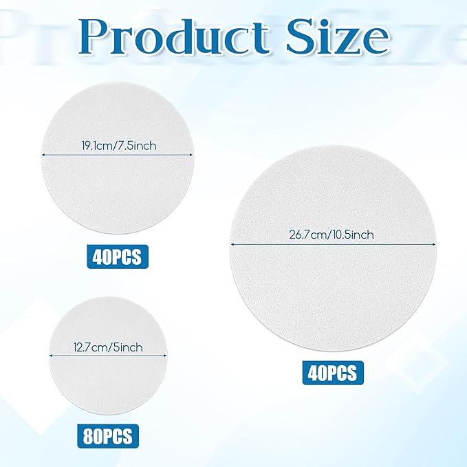 Plate China Storage Dividers, 160 Pcs Felt Plate Storage Containers Dividers Protectors 3 Sizes Thick Soft Round China Dish Protectors for Porcelain Cookware Protecting and Stacking, White