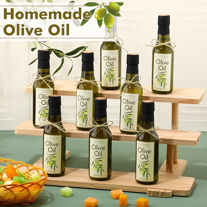 Havawish 50 Pcs 3oz Homemade Olive Oil Glass Bottles Hot Sauce Bottles with Leak Proof Screw Cap Funnel Bottle for Storing Homemade Olive Oil Wedding Baby Shower Holiday Gifts Favors (Green)