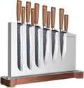 Magnetic Knife Block Without Knives Large Double Side Magnetic Knife Holder Stand with Strong Magnet, Stainless Steel Knife Storage Organizer for Kitchen Counter Knife Rack Three Magnet Strip