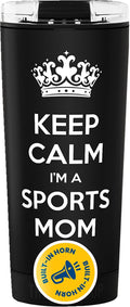 The LoudCup Blow Horn Tumbler, Cheer & Sip 2-in-1 Reusable Water Bottle with Built-In Horn for Sports Games, Tailgates, Parties & Events, BPA-Free, 16 oz, Keep Calm Sports Mom