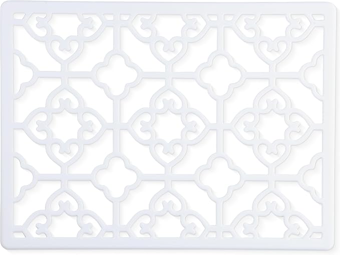 GASARÉ, Extra Large, Thick, Silicone Trivet for Hot Dishes, Pots, and Pans, Heat Resistant Mat for Countertop, Hot Pad for Kitchen, Easy to Clean, 16 x 12 x 3/8 Inches, White
