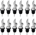 12PCS Weighted Liquor Bottle Pourers, Auto Flip Olive Oil Spout, Stainless Steel Olive Oil Dispenser Spout, Alcohol Pourer Spouts, Liquor Pourers for Suitable About 3/4" Bottle Mouth