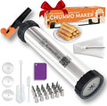 KneadEat Churro Maker Kit with Piping Bag, XL Filling Needle and Decorating Tips Premium Stainless Steel Churrera with Easy Press Handle for Homemade Filled Churros