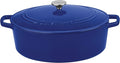 Cuisinart Chef's Classic Enameled Cast Iron Dutch Oven with Lid, Porcelain Enameled Interior, Oven Safe, Induction Compatible, 7-Quart, Oval, Cobalt