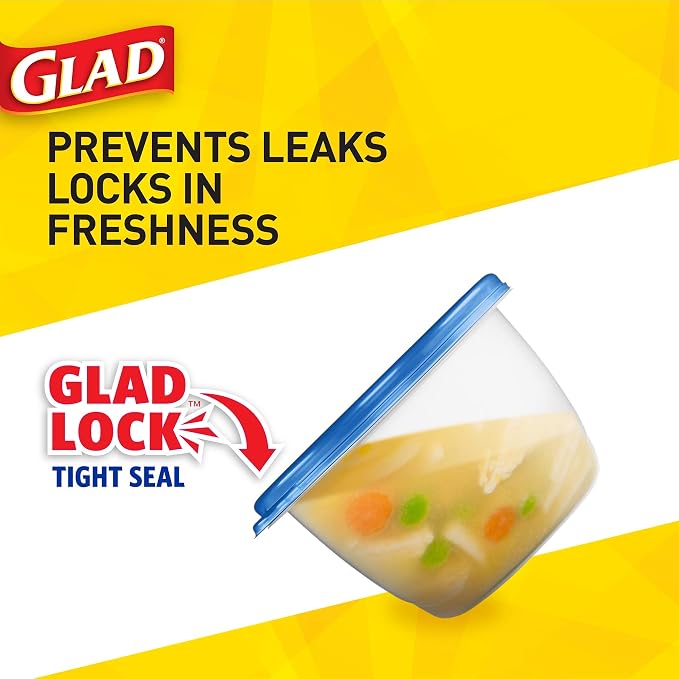 GladWare Food Storage Containers, Family Variety Pack, 24 Piece Set | with Glad Lock Tight Seal, BPA Free Containers and Lids in a Variety of Sizes to Hold and Store Food