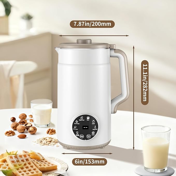 10 in 1 Nut Milk Maker Machine, 42oz (1300ml) Almond Milk Maker, Self Clean/12H Delay/Keep Warm/Boil, One Touch Soy Milk Maker,Homemade Oat, Nutri Plant Based and Non Dairy Beverages