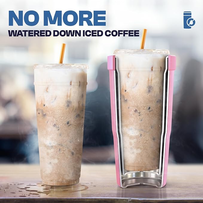Frost Buddy Togo Buddy 30 oz Stainless Steel Vacuum Insulated Tumbler To Go Coffee Cup – Iced Coffee Cups, Iced Coffee Sleeve, Travel Mug, Thermal Cup for Hot & Cold Drinks, Dunkin Cup (Ice Cream)