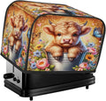 Highland Cow Retro Cute 4 Slice Toaster Cover Dust And Fingerprint Bread Maker Cover Bakeware Protector Washable Appliance Covers Kitchen Accessories For Home Kitchen Women Gift