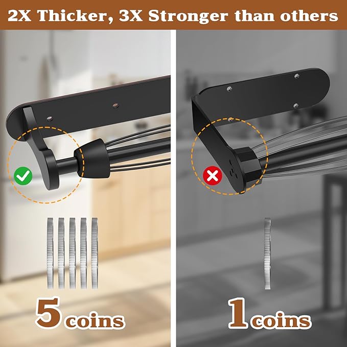 Swaitee Magnetic Paper Towel Holder for Fridge, Under Cabinet Paper Towel Holder Wall Mount, Self Adhesive No Drill, One Hand Tear Ratchet, Fits Jumbo Rolls, Black for Kitchen RV Garage
