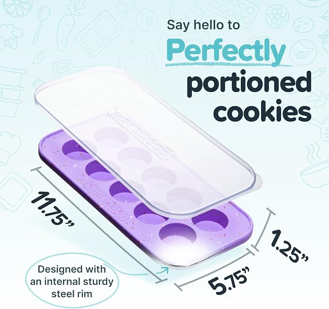 Souper Cubes Silicone Cookie Dough Freezer Containers, 2-Pack | Cookie Dough Freezer Trays, Oven & Microwave Safe, Perfect for Freezing Cookies, Mini Egg Bites, Peanut Butter Cups and More
