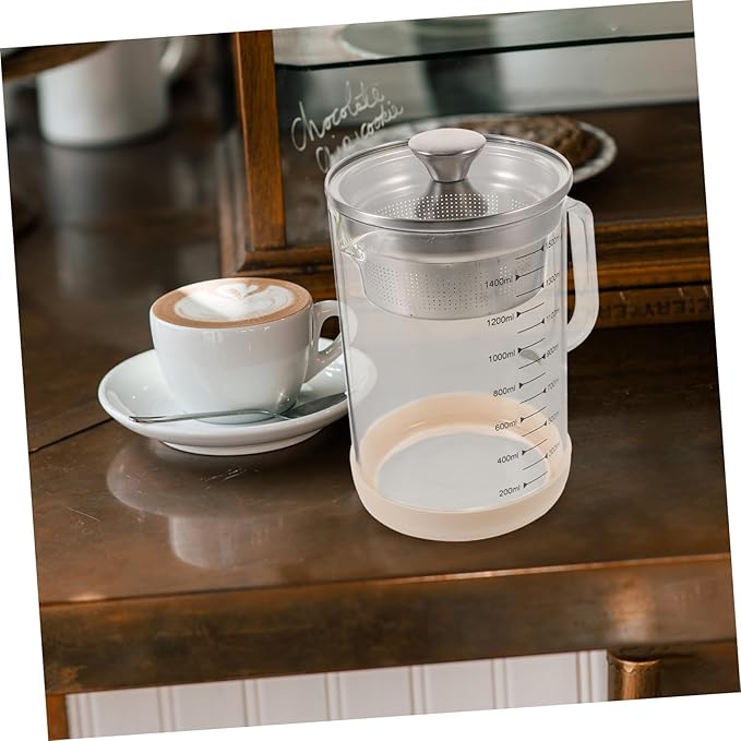 Strainer Soybean Milk Filter Jug with Scale High Borosilicate Glass Tea Strainer for Juices Smoothies and Milk Capacity Efficient Filtering for Honey and Herbal Teas