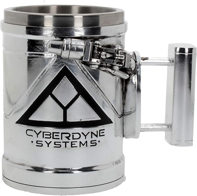 Nemesis Now T-800 Terminator 2 Judgement Day Tankard Mug Featuring the Cyberdyne Systems Logo, Officially Licensed Hand-Painted Resin, Futuristic Sci-Fi Decor, 17cm