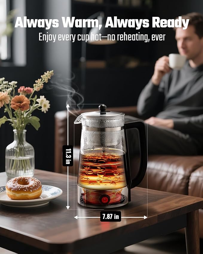 KIDISLE 10-Cup Electric Percolator Coffee Pot, Glass Percolator Coffee Maker with Borosilicate Carafe, Stainless Steel Filter Basket, 1000W