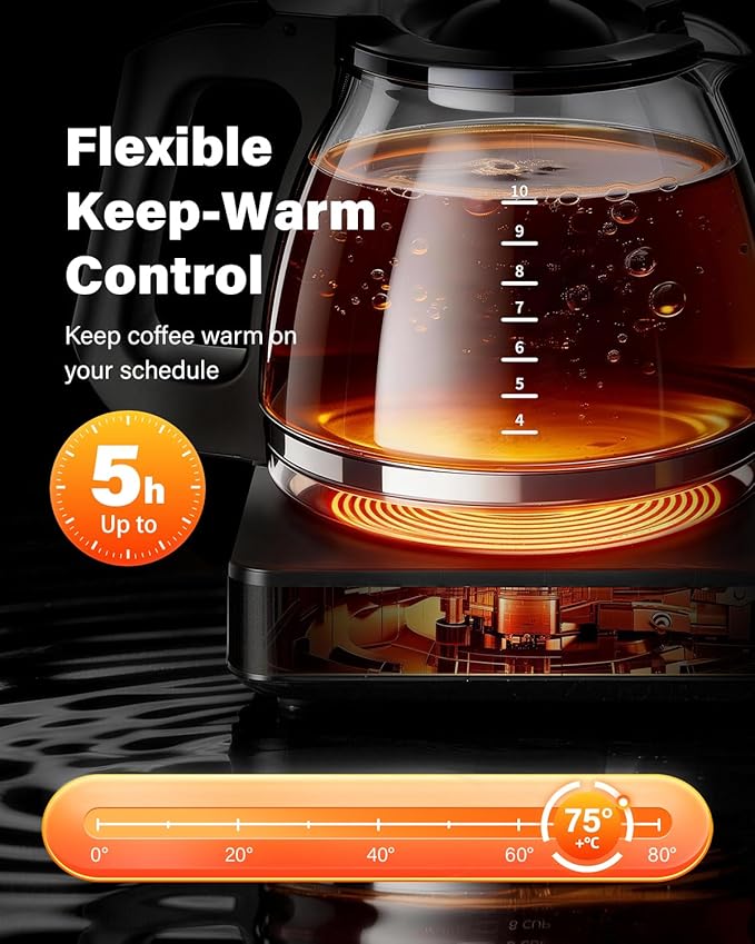 SHARDOR Burr Coffee Grinder Electric with 32 Grinding Sizes Bundled with SHARDOR 10-Cup Coffee Maker, Programmable Drip Coffee Machine with 2–10 Cup Setting