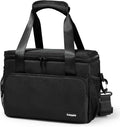 Gloppie Flight Crew Lunch Bag with Luggage Trolley Sleeve - Professional Insulated Cooler Bag for Flight Attendants & Pilots, Leakproof Lunch Box with Reinforced Structure for Travel & Work, Black XL