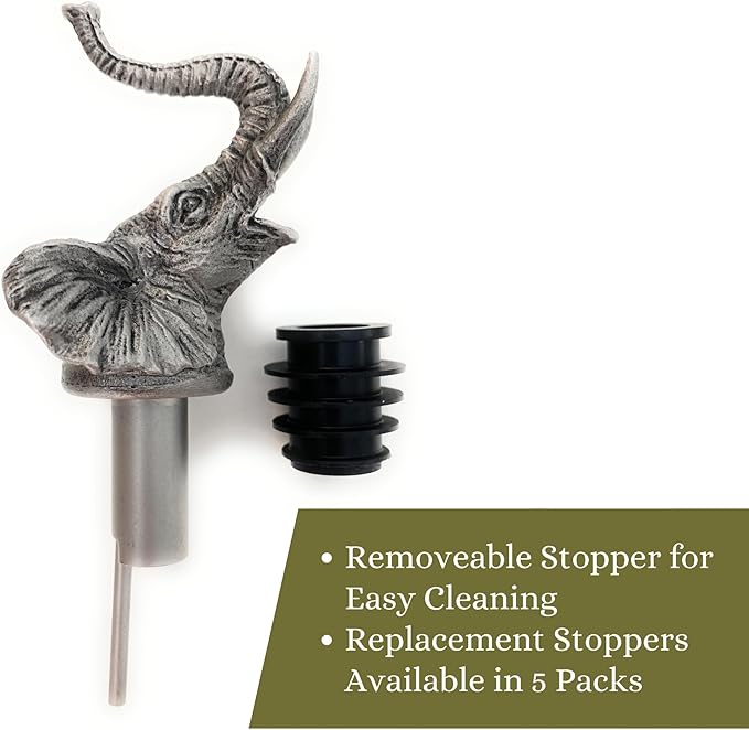 TXOKO Premium Stainless Steel Wine Pourer, Aerator and Decanter - Pour Spout for Red, White and Rose Wine, Liquor and Olive Oil! Gift Box Packaging includes extra stopper.