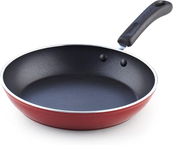 Cook N Home Professional Pots and Pans Nonstick Cookware Set, Kitchen Cooking Set with Frying Pans and Saucepans, Induction Compatible, 12-Piece, Red