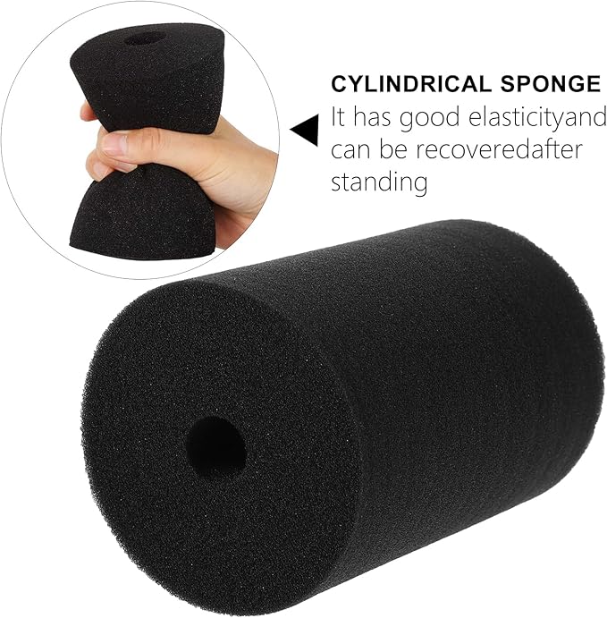 TEHAUX 4Pcs Cylindrical Sponge Foam Inserts 4.7 X 3.5 Inches Black Tumbler Turner Foam for Craft Cup Turner Machine and Water Bottle