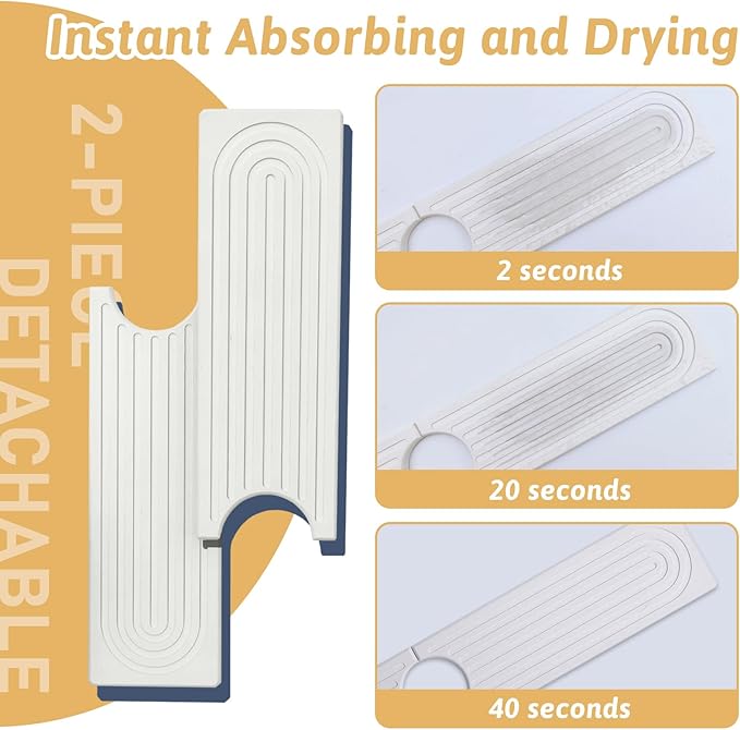 Faucet Mat for Kitchen Sink, 20" Wide Diatomite Fast Drying Stone Tray, Super Absorbent, Prevents Moisture Buildup, Faucet Water Splash Guard for Bathroom Counter, Sink Protector Gift for Mom, White