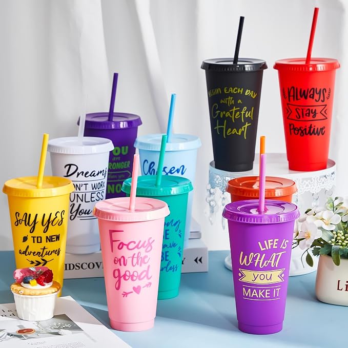 Uiifan 30 Pcs Inspirational Cups Bulk Appreciation Gifts for Employee Coworker Staff Team Thank You Gifts, Office Prizes for Adults Work Party Favors, Associates, Giveaways (Bright Color)
