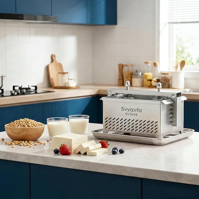 Tofu Press Stainless Steel Tofu & Cheese Press - Quick Water Removal in 10-30 Mins - Perfect for Silken, Firm, or Extra Firm Tofu - BPA Free & Dishwasher Safe - 304 Stainless Steel Material (XLSUS)