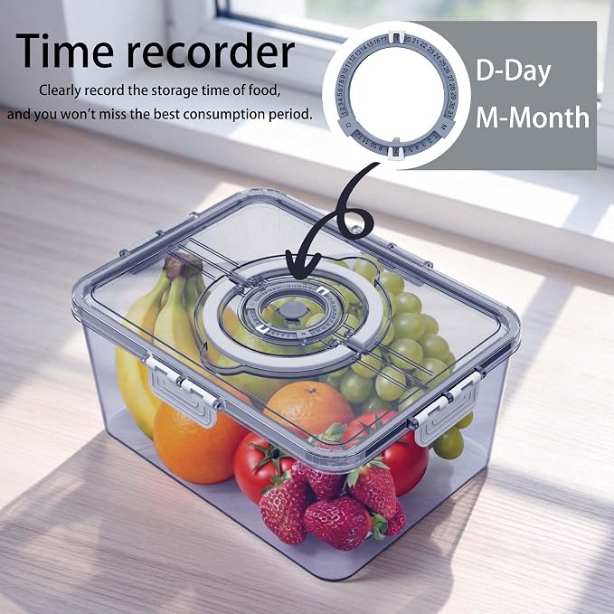 Bread Box with Lid and Handle,2026 New Upgrade Time Recording Bread Storage Container for Kitchen Counter Airtight,Portable Large Bread Boxes for Homemade Breads, Toast, Bagel, Donut and Cookies