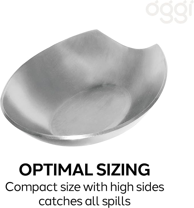 Oggi Stainless Steel Spoon Rest, 5.25 inch by 3.5 inch (7635.)