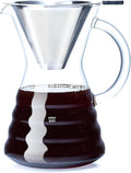 Unbreakable - Pour Over Coffee Maker with Permanent Stainless Filter 27 fl oz, Thickened Heat-Resistant Borosilicate Glass Dripper Coffee Brewer, Stovetop Safe