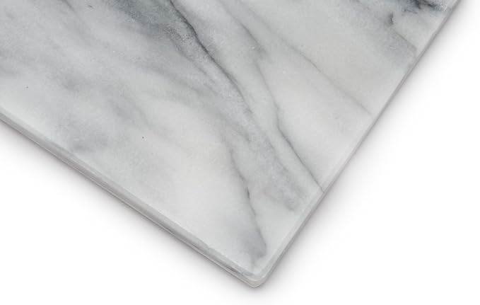 Fox Run Marble Pastry Board, 16" x 20" Natural White Marble Dough Board | Large Marble Board | Baking Essential | Perfect for Dough & Pastries | Marble Charcuterie Board | Naturally Cool & Nonstick