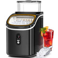 Ice Cube Maker Antarctic Star Countertop Ice Machine, 2 Ways to Add Water, 30Lbs/24H, 16Pcs/13Mins, Self-Cleaning, Ice Scoop&Ice Basket, for Kitchen/Office/Bar (Black)