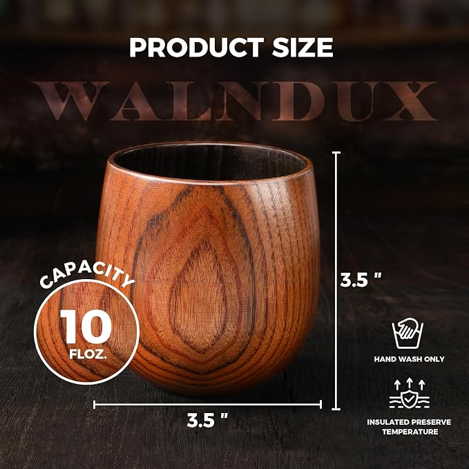 Upgraded Charred Whiskey Glasses Sets, Bourbon Drinking Glass, Bourbon Gifts for Men, Finished Wooden Old Fashioned Glass, Great Whiskey Gifts for Men, Dad, Or Brother (2 Pack)