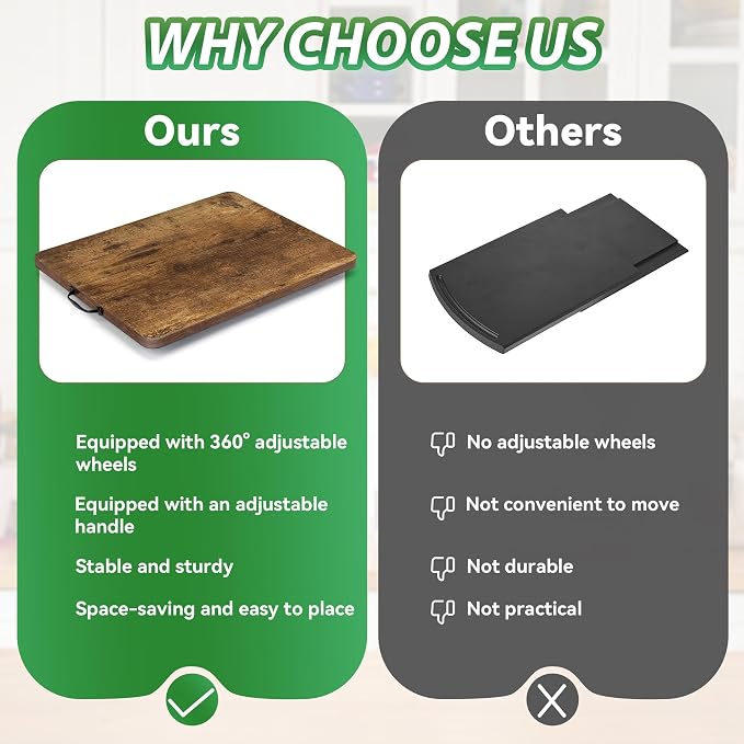 Appliance Slider, Sliding Tray for Coffee Maker, Coffee Pot Slider for Countertop, 360° Rolling Tray Appliance Slider for Kitchen Appliances- Rustic Brown (9.5” X 14”)