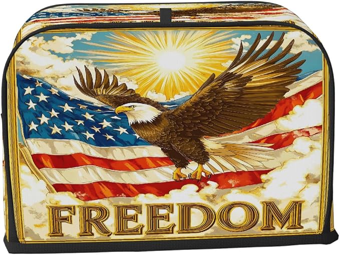 Flag Eagle Usa 4 Slice Toaster Cover Dust And Fingerprint Bread Maker Cover Bakeware Protector Washable Appliance Covers Kitchen Accessories For Home Kitchen Women Gift